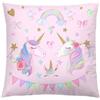 ZFENGYYUAN Federa per cuscino decorativa quadrata con unicorno rosa, 45,7 cm, per camera da letto delle ragazze