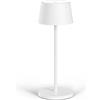 Madrigal Stilosa Lampada da Tavolo Senza Fili - Abat Jour Led Ricaricabile Scrivania e Comodino di Design - Lume Touch USB C - Luce Wireless Salotto - Dimmerabile - Lampade Ristorante - Bianco Opaco