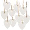 Logbuch-Verlag Cuori in legno bianchi, set 10 pezzi: cuore da appendere decorazione matrimonio san valentino, cuoricini con cordino, addobbi casa finestra albero, ornamenti regali fai da te riutilizzabili, 7 cm