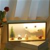 Axijobs Cornice portafoto 3D luminosa a LED, scatola profonda vetrina in legno, 6 cm, per decorazione, banconote, fiori e ricordi
