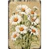 CREATCABIN Targa in metallo vintage con fiori e margherite, decorazione da appendere per giardino cortile fattoria e casa 30.5 x 20.3 cm
