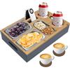 Mauepersu Vassoio per divano, Vassoio da Divano, Vassoio Legno, Viene Fornito con Ciotole Snack Staccabili,con 2 Portabicchieri,l'organizzatore perfetto,per soggiorno, divano, ristorante, picnic
