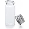 HugeStore - Barattoli vuoti in plastica trasparente da 10 ml per cosmetici, oli essenziali, grassi, piccoli contenitori per alimenti con coperchio in alluminio, plastica, 20 Pezzi