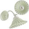 VANNI LAMPADARI- Applique da Parete Interno Pastello- Lampada da Parete con Braccio Orientabile in Ceramica Decorata a Mano - Applique Camera da Letto - Applique Bagno - Cucina - Soggiorno, Verde