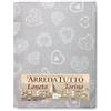 Tex family TELO Arredo COPRITUTTO Gran Foulard COPRILETTO Copridivano TESSUTO CUORE Bianco - 1 PIAZZA