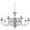 vidaXL Candelabro 8 Lampadine E14 Anticato Lampada da Soffitto a Sospensione Luce Pendente Base Metallo Argento Gocce Acrilico Trasparente
