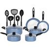 VELKER - Batteria da Cucina a induzione 15 Pezzi - Kit pentole a induzione con Rivestimento Antiaderente Adatto a Tutti i Piani Cottura. Set pentole Cucina