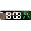 Frefgikty Orologio da parete digitale Display temperatura e umidità Modalità notturna Orologio da tavolo Sveglia 12/24H Orologio elettronico a LED