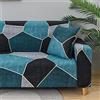 Morbuy Copridivano Elasticizzato Universale con Braccioli, Copridivano Stampa semplicità, Fodera per Divano Allungabile Antiscivolo AntiGraffio Sofa Protettore (Turchese,4 posti(235-300cm))