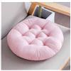 SHTGOI Cuscino per sedia da 40 x 40 cm, con nastri, in cotone, spessa imbottitura, per interni ed esterni, come cuscino rotondo, rosa