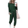 Paintcolors Canotta estiva da donna, tuta senza maniche, scollo rotondo, con bottoni, pantaloni lunghi in vita con tasche, Verde scuro-solido, S