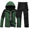 HOTIAN Set di giacca da sci e pantaloni da uomo, tuta da neve invernale calda, impermeabile, antivento, set da snowboard, HG+HG, XL