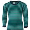 Engel Maglietta Intima per Bambini Merino, 70% Lana Merino (Biologica), 30% Seta (Blu Marino/Turchese, 3-4 Anni)