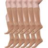 TRIFOLIUM 12 Copie Calze da Donna in Nylon Altezza Ginocchio con Bordo Confortevole 80 denari Carbone Taglia Unica (SOX3588-80D-12P-One Size-Charcoal)