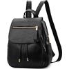 DORRISO Elegante Piccolo Zaino Donna Leggero Pelle PU Zainetto Classici Carino Daypack per Viaggio Lavoro Casuale Quotidiano Vacanza Semplice Donna Impermeabile Zaino Nero