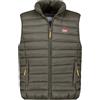 Geographical Norway Vamigolor Men Basic - Gilet Veste Uomo Imbottita Calda Autunno-Invernale - Cappotto Caldo - Giacca Antivento A Manica Corta e Tasche - Abito Ideale (Kaki M)