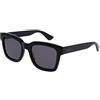 Gucci GG0001S 001 Occhiali da Sole, Nero (Black/Smoke), 52 Uomo