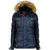 Canadian Peak Bersileak Lady - Parka Longue Epaisse Chaude Femme Automne Hiver - Manteau Fin Capuche Fausse Fourure - Blouson Coupe Vent - Doudoune Elegante Femmes (Marine XL)