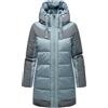 Navahoo Giacca invernale da donna, lunga, trapuntata, calda, con cappuccio, gattino in velluto, taglie XS-XXL, Nero , M