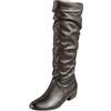 INNERTERNET Stivali in pelle scamosciata, da donna, con fibbie, imbottiti, a gambo corto, piatti, caldi, eleganti, invernali, kaki, grigio, rosa, con tacco, chunky invernale, alla caviglia, Nero , 46