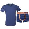 Navigare Coordinato Completo Intimo Ragazzo T-Shirt mezza manica boxer 212192 (Blu, 12 Anni)