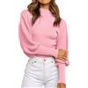 Generico Lupetto Donna Cotone Caldo Maglione Fucsia Donna Maglione Pullover a Maniche Lunghe Tinta Unita a Collo da Donna Lavorato a Maglia Maglia Invernale Donna Maglione Elettrico Donna (Pink, M)