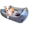 4L Textil Molly - Morbida fodera per cani rimovibile e lavabile, per cani di taglia media, cuscino per cani di taglia media (80 x 60 cm, grigio)