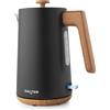 Salter Toronto Bollitore 1,7L - Ebollizione rapida da 3KW, base a 360°, filtro anticalcare, effetto legno eleganza, senza fili, sensore di surriscaldamento e auto-Spegnimento, indicatore livello acqua