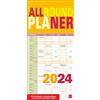 Heye Planner multiuso colorato 2024 Pratica agenda da parete a 5 colonne. Calendario da parete con vacanze scolastiche e 3 mesi di vista. Calendario 2024 21 x 45 cm.