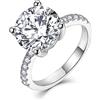 starchenie Starnny Anello di fidanzamento Solitaire Infinito Donna Fede Argento 925 Zirconia Cubica 3A Anello oro bianco regalo per lei,17