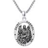 OHAYOO St Gabriel, collana con ciondolo in argento sterling 925, amuleto Arcangelo di Gabriel, medaglia gioielli per uomini e donne con catena da 3 mm 22+2, Argento sterling