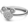 Dankadi Anello da donna in argento sterling 925 opaco design Topolino anello misura 44-47-49-52-54.5-57-59.5 # argento massiccio fascino gioielli regalo per ragazze, Argento sterling, Zirconia cubica
