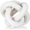 Yalikop Tavolino da caffè in Legno Intagliato a Mano con Catena a 3 Nodi, Moderno, Stile Bohémien, Rustico, Oggetti Decorativi per casa, Soggiorno, Camera da Letto (Bianco)