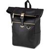 Berliner Bags Premium Zaino in Pelle Harlem, Tasca Porta PC para Viaggio Donna - Nero/Oro