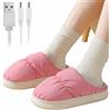 Generic Pantofole riscaldate elettriche USB, scaldapiedi, in flanella ultra morbida, riscaldata per donne, uomini, stivaletti riscaldati, pantofole riscaldanti, rosa