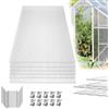 YRHome Piastre alveolari in policarbonato da 14 pezzi, 605 x 1210 x 4 mm, superficie totale 10,25 m², piastra per serra, con 50 staffe e 50 clip a Z