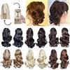 S-noilite 30cm Coda di Cavallo Clip in Hair Extension Capelli Riccio Parrucchino Ponytail Claw on Estensioni Extension clip capelli veri Nero scuro