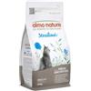 Almo Nature Sterilised, Crocchette per Gatti Adulti con Acciughe Fresche, Basso Contenuto di Magnesio e Fibre per il Controllo del Peso - Sacco da 400 g