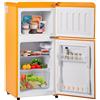 kubeier Frigorifero Piccolo, Minifrigo con cella Freezer, frigo bibite Silenzioso 60L, minifrigo -27°C ∽ 13°C, Volume congelatore 22 Litri, -27°C ∽ 13°C, Luce LED, Classe energetica F,Yellow
