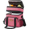 Lifewit Borsa Frigo Uomo Donna Borsa Porta Pranzo con Doppio Scomparto, Borsa Termica Grandi Dimensioni, a Prova di Perdite con Tracolla da Adulti per Lavoro/Volo/Viaggio, 12L/16 Lattine, Rosa