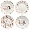 SPOTTED DOG GIFT COMPANY Piattini da Dessert, Set di 4 Piatti in Ceramica, Piatti per Torte, Frutta e Antipasti, Insalata, Adatti al Microonde e alla Lavastoviglie 19 cm - Cani