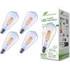 greenandco 4 lampadine a filamento LED | trasparenti | E27 ST64 | 7,2 W 1521 lm | sostituisce 100 W | 3000 K bianco caldo | 320° | 230 V | senza sfarfallio | Classe energetica A | non dimmerabile