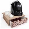 Lupia - Contenitore Cassetto Porta Capsule e Cialde caffè Cassetto ORGANIZER Vintage LEAVES 33x33 cm in legno per casa, cucina, angolo bar ufficio, multiuso