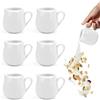 SIYINGSAERY 6 brocche per latte in ceramica con manico da 110 ml, brocca per latte in porcellana per sciroppo, mini brocche per salse, brocca bianca per caffè, latte, panna e salse