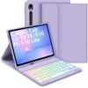 Bettdow Tastiera Custodia per Samsung Galaxy Tab S10 Lite/S10 FE 10.9 2025, Layout Italiano Tastiera Retroilluminata Staccabile e Cover Custodia per Tab S10 Lite/S10 FE/S9 FE 10.9/Tab S9 11, Viola