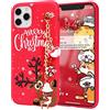 Yoedge Natale Custodia con Cordino per iPhone 15 Pro 6,1, Rosso Silicone Matte Cover con Carino 3D Bambola Natalizie, Sottile Antiurto TPU Protezione Case per iPhone 15 Pro, Cervo 3