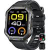 TAOPON Orologio Smartwatch Uomo Fitness - Orologi Digitale Impermeabile Bluetooth Parlante (risposta/chiamata) Militare Smart Watch 1,82 Sport Tracker Cardiofrequenzimetro Saturimetro (SpO2) Android IOS