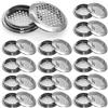 Piuluvor® 30 griglie di ventilazione, rotonde da 53 mm, griglia di ventilazione in acciaio inox, foro di ventilazione, per armadio, scarpiera, libreria (argento)
