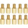 YOKIVE 10pz M6 Distanziale Viti, Ottone Esagonale PCB Distanziali, Mantiene Altezza Consistente, Ottimo per Scheda Madre (Tonalità oro, 10mm+8mm)