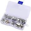 TOPWAY 60 Pezzi Set di Bullone Foro Terminali ad Anello in Rame Capicorda Crimp Anello Batteria Capicorda per Cavi Connettore Terminali SC per Nautica, Automobilistica (6/10/16/25mm²)